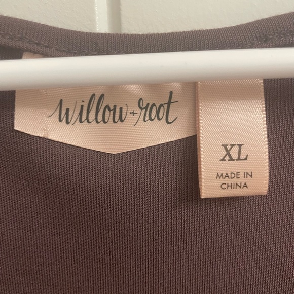 Willow & Root XL Brown Long Sleeve Lace Top - Picture 2 of 4